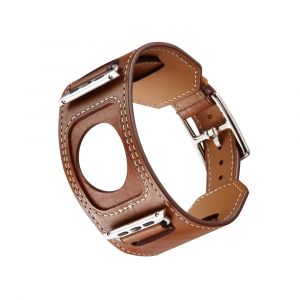 Bracelet manchette en cuir pour bracelet de montre apple 45mm 44mm 40mm 49mm 41mm boucle classique
