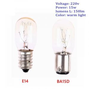 15W BA15D E14 220v Machine &agrave; coudre ampoule lampe &agrave; incandescence ma&iuml;s LED r&eacute;frig&eacute;rateur ampoule