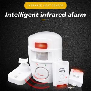 Mini alarme télécommandée sans fil, avec détecteur de mouvement infrarouge IR et sirène forte de