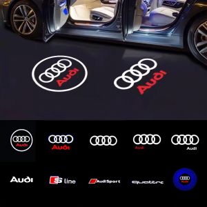 Lampe de bienvenue de logo de porte de voiture à LED, lampe de projection laser, AUDI A5, A6L, C5,