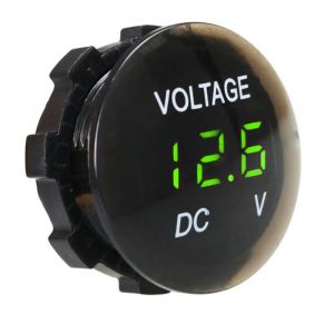 Voltmètre rond étanche DC 12V-24V, pour bateau à moteur, moto, voiture, panneau LED, voltmètre