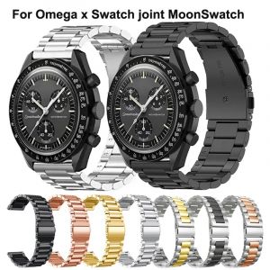 Bracelet en acier inoxydable de 20mm pour Omega x Swatch joint MoonSwatch, Bracelet de montre en