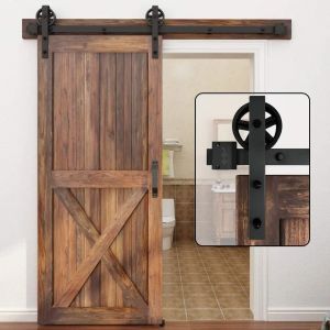 rail porte coulissante Ensemble complet de rails de porte, porte coulissante levage de roues, porte
