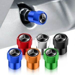 Bouchons de Valve de pneu de voiture, 4 pièces, emblème, boîtier en métal pour Mercedes Benz B/C/E/S
