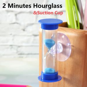Minuterie sablier avec ventouse pour enfants, 2 minutes, douche, broCumbria des dents, temps, jouet,