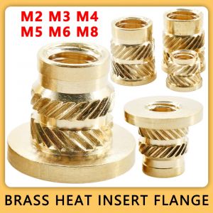 Insert thermique en laiton M2 M3 M4 M5 M6 M8, bride moletée thermofusible, écrou en cuivre, filetage