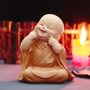 Petit moine Figurine Mini moine Statue mignon bouddha moine Statue Adorable bébé petit moine