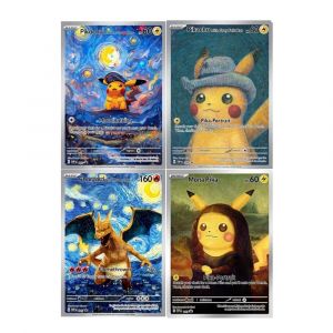 18 pièces nouveau bricolage Pokemon Van Gogh Charizard Pikachu Mewtwo cartes de Collection Mew Mona