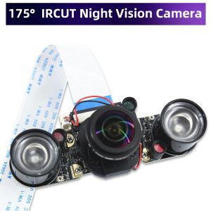 Framboise Pi 175 °   Caméra IR-CUT Vision nocturne focale réglable 5MP Fish Eye commutateur