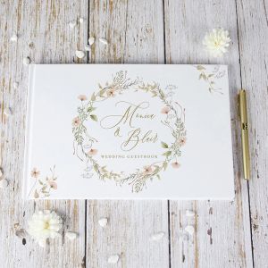 Livre d'or de Mariage fleurs blanc livre d'or personnalisé Alternative pour la décoration de Mariage