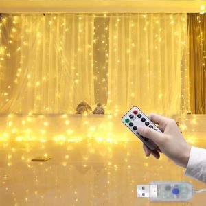 1pc USB 3x3/3*2/3*1 LED rideau chambre lumières guirlande de noël fée lumière feston mariage maison