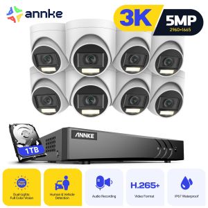 ANNKE-Système de caméra de sécurité vidéo HD Lite, 8 canaux, 5 en 1, H.disparates + DVR, avec 8X