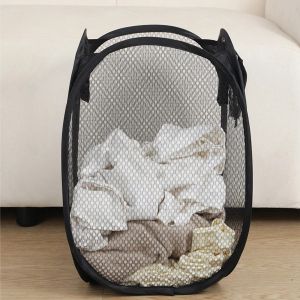 Mir de tri de linge sale pliable, cadre de lavage, sac de rangement en maille pour salle de bain,