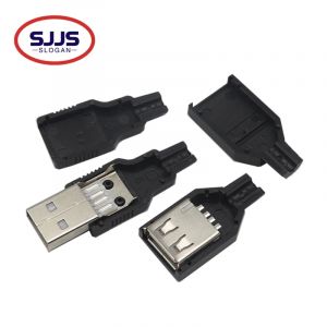【10-5PCS】 Type A mâle femelle USB 4 broches prise adaptateur de connecteur à souder couvercle en