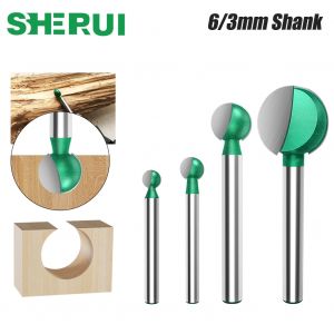 3mm 6mm tige boule nez rond sculpture mèche routeur crique CNC fraise carbure de tungstène outils de