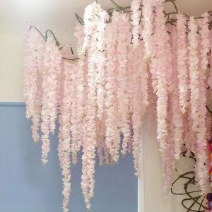 100CM fleur de cerisier artificielle vigne fleurs de soie Sakura pour fête mariage plafond décor