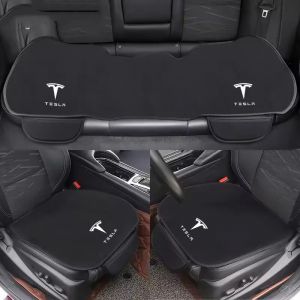 Housse de coussin de si&egrave;ge avant et arri&egrave;re de voiture, en flanelle, pour Tesla mod&egrave;le 3 mod&egrave;le S X