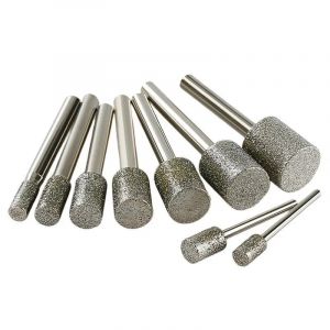 Fraise diamantée 3mm-20mm, tête de meulage à tige de 3/6mm pour la sculpture sur pierre précieuse