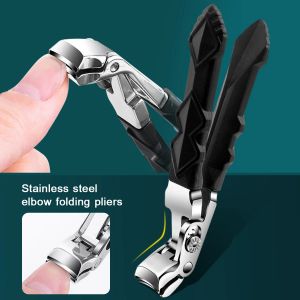 Nouveau ciseaux à ongles incurvés en acier inoxydable, manche long, grande ouverture, ensemble de