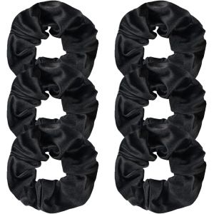 6 pi&egrave;ces chouchous en Satin bandes de cheveux &eacute;lastiques attaches de cheveux en Satin/velours