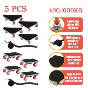 5 pièces nouvel outil de déplacement de lève-meubles 4 curseurs 1 barre de roue pour soulever des