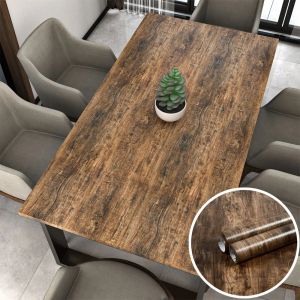 Papier peint auto-adhésif en vinyle imperméable en bois, autocollants muraux pour mur en rouleaux,