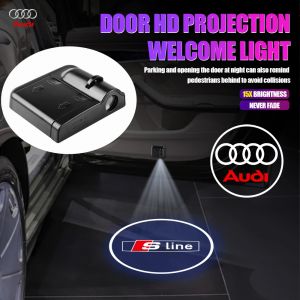 Projecteur de porte de voiture sans fil, lampe de logo, lumières de bienvenue, Audi S Line, S4, S3,