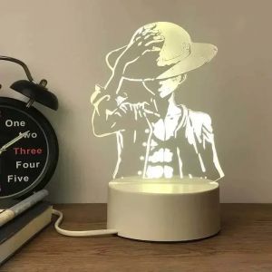 3D Anime une pièce Roronoa Zoro LED veilleuse Luffy Nico bateau Pirate figurines modèle lampe de