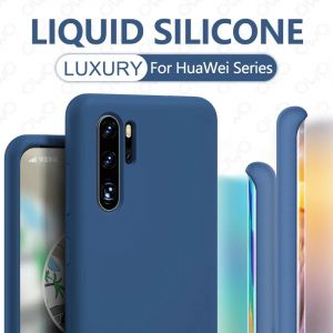 Étui en Silicone liquide de luxe pour HUAWEI P40 P30 Lite P20 P50 Pro housse antichoc pour HUAWEI