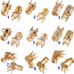 Adaptateur de prise mâle SMA femelle, bord à souder PCB, montage à angle droit droit, connecteur en