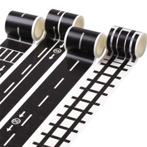 Ruban adhésif en papier pour bricolage créatif, route, autoroute, chemin de fer, train, piste