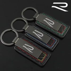 Porte-clés de voiture en Fiber de carbone, porte-clés pour Logo Volkswagen Rline, accessoires en