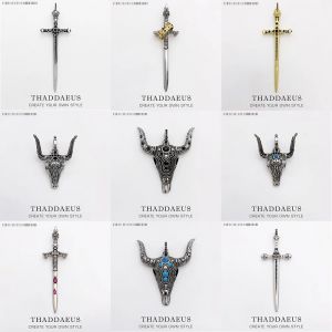 Pendentif en forme de crâne de taureau et de buffle, épée, Bijoux Vintage et à la mode pour les