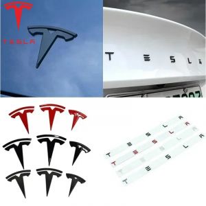 Autocollant emblème avant et arrière de voiture Tesla noir, pour Tesla modèle 3 Y, Logos de boîte