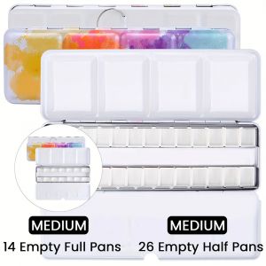 Palette d'aquarelle en étain, étui de peinture vide en métal avec casseroles vides pour bricolage,