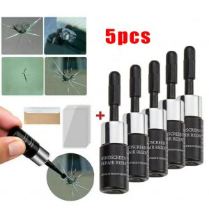 5 Kit de résine de réparation de verre de voiture, liquide de réparation Nano de verre automobile,