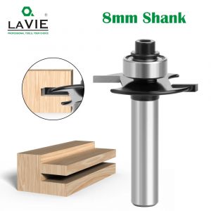 LAVIE 1pc 8mm tige t-slot Biscuit Joint fente Cutter Joint rainurage routeur peu avec roulement