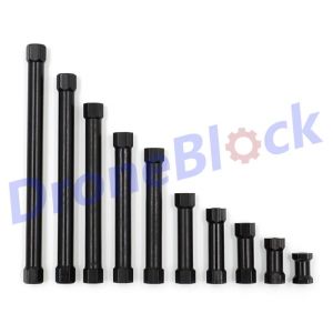 8 pièces M3 aluminium entretoise hexagonale colonne d'espacement noir Section ronde léger moleté