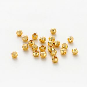 50/100 pi&egrave;ces en acier inoxydable couleur or plaqu&eacute; laiton trou 2 3 4mm perles rondes entretoise