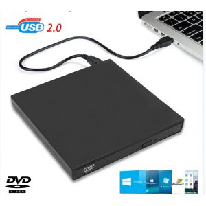 DeepFox-Lecteur de CD/DVD externe USB, lecteur de disque externe USB 2.0 CD-ROM DVD-ROM optique pour
