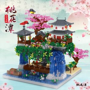 3320 pièces briques de diamant Sakura arbre maison blocs de construction jardin chinois Architecture