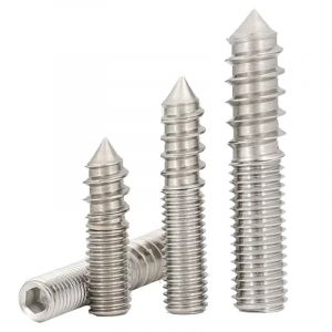 Vis en bois M4 M5 M6 M8 M10, douille hexagonale, filetage de queue pointue à Double tête, jeu d'une