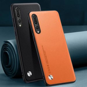 Étui de luxe en cuir PU pour Huawei P20 Pro P20Pro, Coque arrière en Silicone mat, Protection