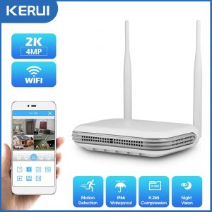 KERbiom2 K-Caméra de surveillance extérieure IP WiFi Full HD 4MP (Icsee), dispositif de sécurité
