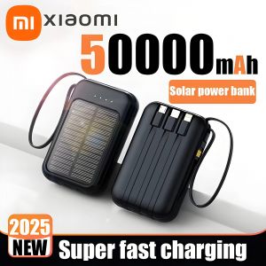 Xiaomi-Banque d'alimentation solaire avec lumière LED, 50000mAh, Directions intégrées, Chargeur