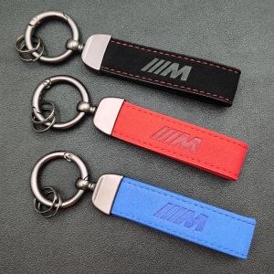 Porte-clés avec Logo de voiture en cuir suédé, BMW M, pour BMW M E46 E90 E60 E91 F20 F30 E39 E36 E92