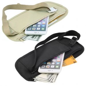 Sacs de taille de voyage invisibles, pochette pour passeport, sac de ceinture d'argent, portefeuille