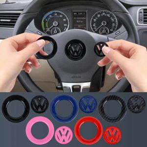 Autocollant de garniture d'embl&egrave;me de volant de voiture en ABS 3D, Volkswagen, VW Golf 4, 5, 6, 7,
