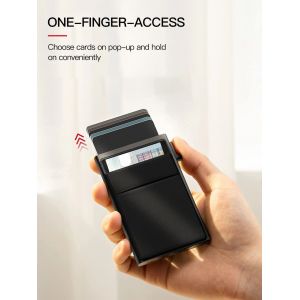 Portefeuille de carte de cr&eacute;dit antivol en alliage d'aluminium RFID, mini portefeuille minimaliste