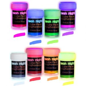 Bloc néon phosphorescent phosphorescent, peinture auto-Shoe, lot de 8 pièces